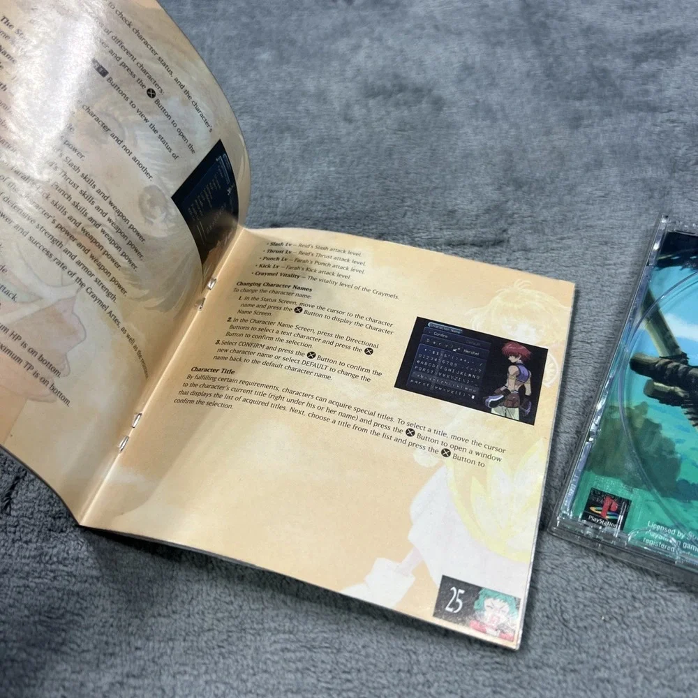 Sony PlayStation 1 Tales of Destiny II Black Label OEM Namco PS1 Manual HTF READ